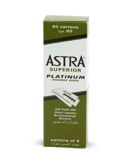 Astra Double Edge Razor Blade/ 20 Packs of 5(Green)
