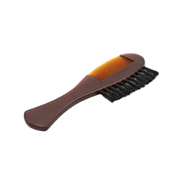 DV-10361 Beard Comb + Brush, Combs, brown acrylic and boar bristles - Image 3