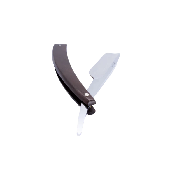 DV-8009141, Dovo Straight Razor EDO, 5/8”, carbon, 1/1 full hollow, Ultra compressed walnut wood - Image 4