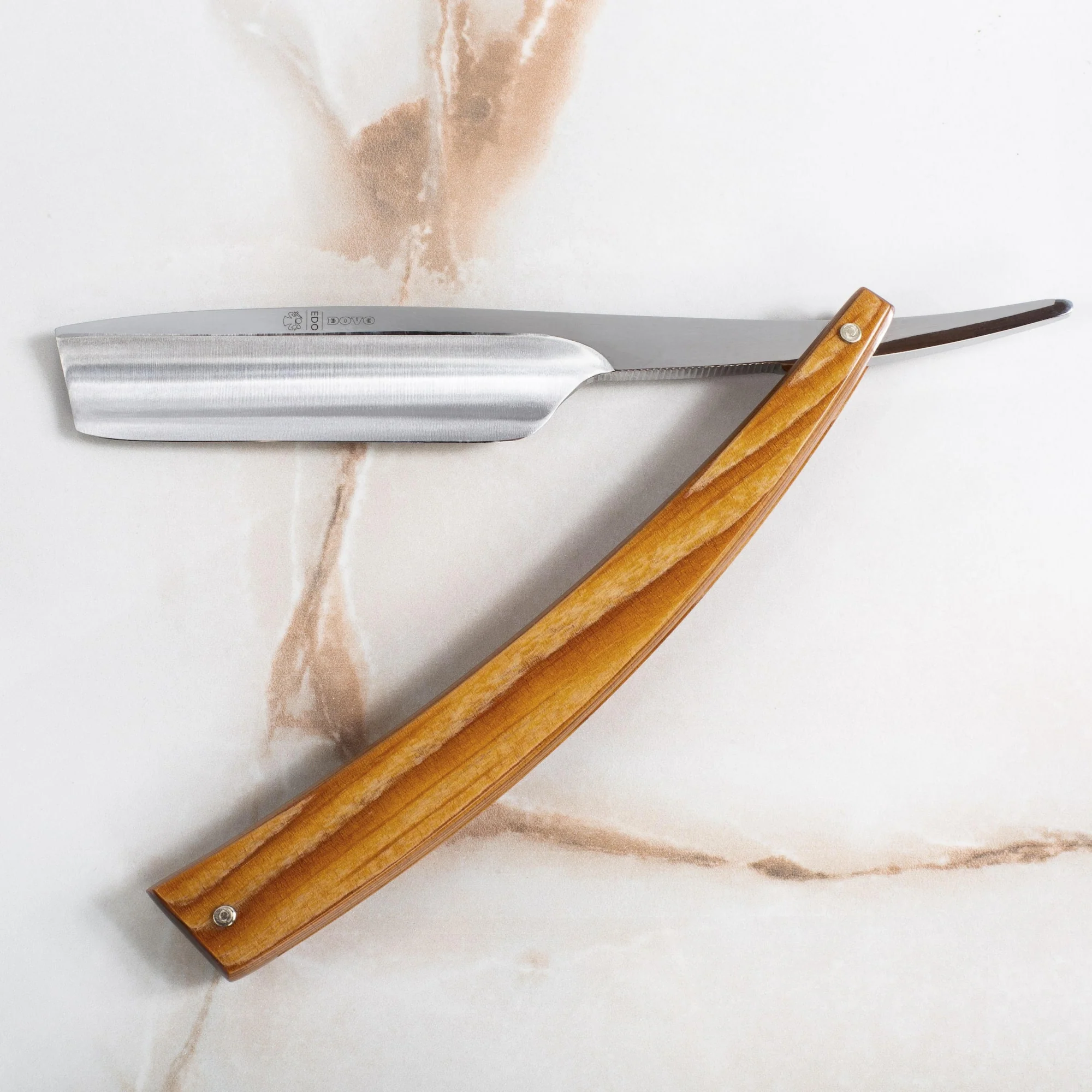 DV-8009145, Dovo Straight Razor EDO, 5/8”, carbon, 1/1 full hollow, Ultra dense spruce wood - Image 3