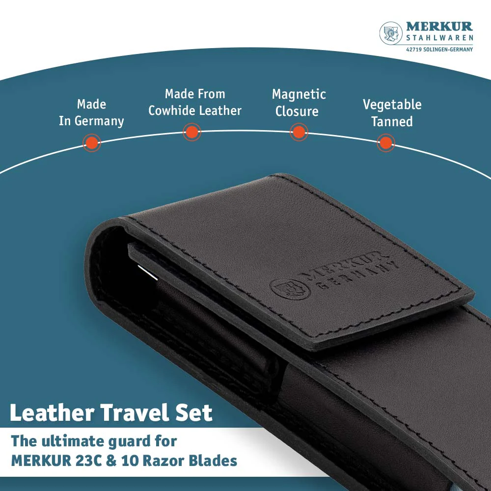 Leather Case filled with 23001 and 10 Blades, Black - Image 4