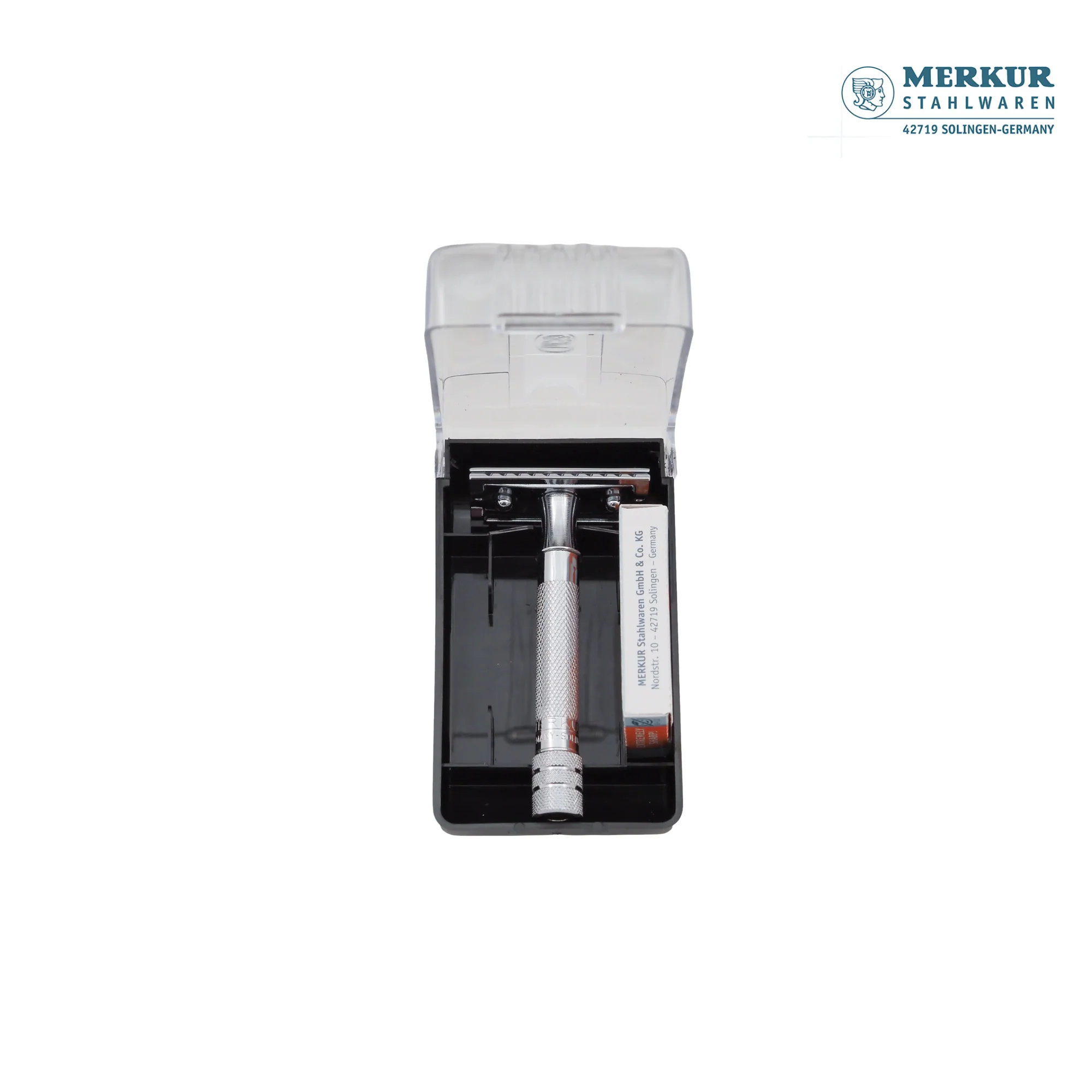 Merkur 333C Set of Classic Double-Edge Safety Razor, Bright Chrome Finish, 10 blades - Image 2
