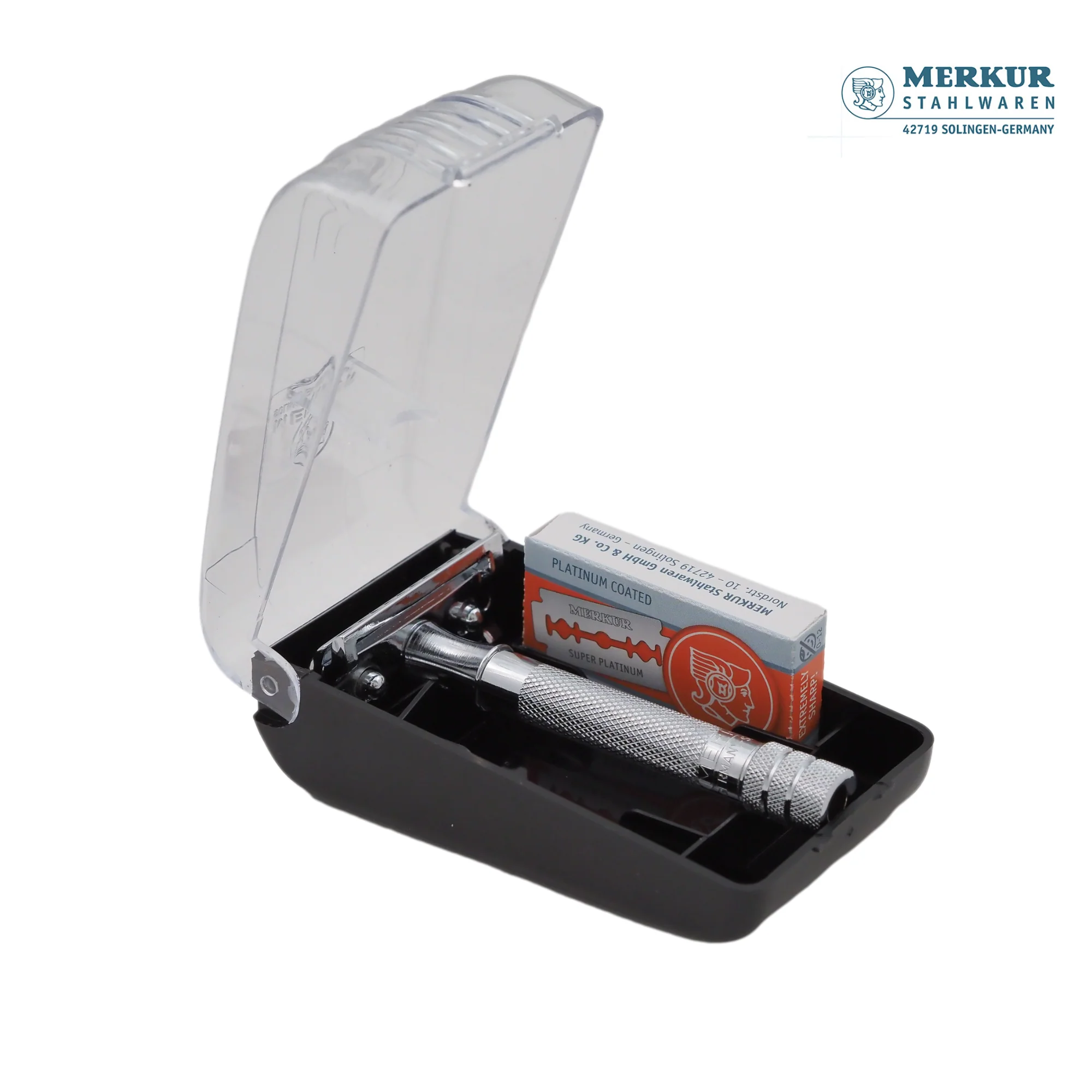Merkur 333C Set of Classic Double-Edge Safety Razor, Bright Chrome Finish, 10 blades - Image 6
