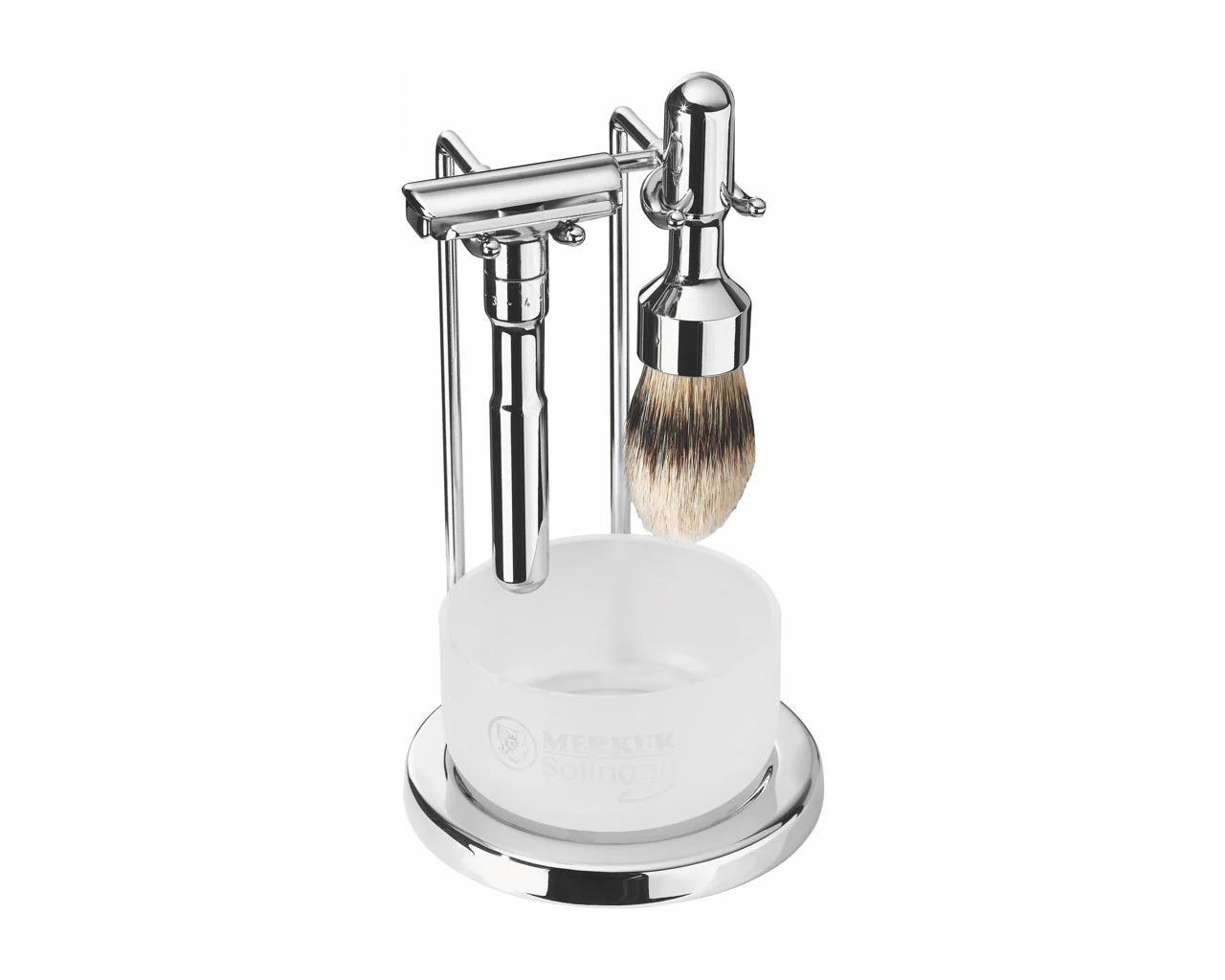 Merkur 4751 – Stand for Future Razor and Brush, Bright Chrome Finish - Image 2