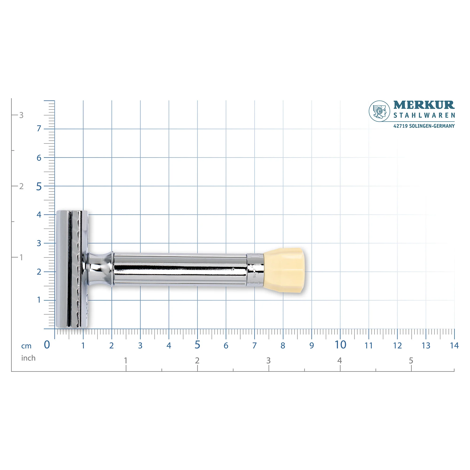 Merkur 570 Progress, Set of Adjustable Safety Razor, Bright Chrome Finish, 10 blades - Image 5