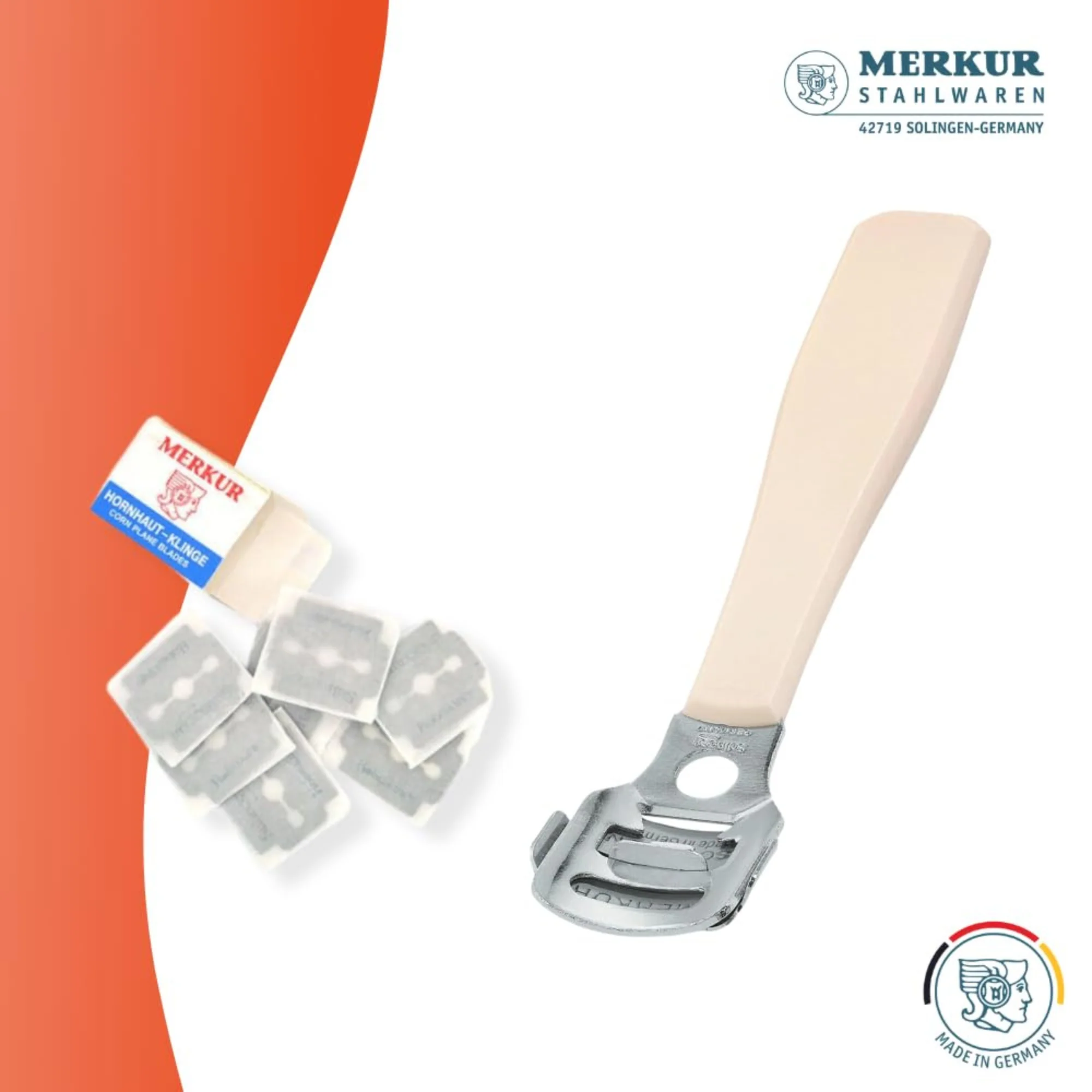 Merkur 923 Corn/Callus Razor with White Handle - Image 3