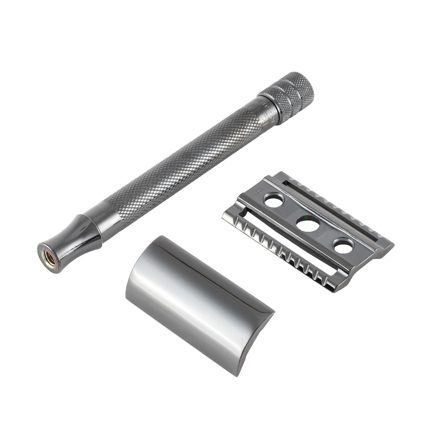 Merkur 23B Double Edge Safety Razor, Straight Cut, Extra Long Handle, Black PVD Coated - Image 4