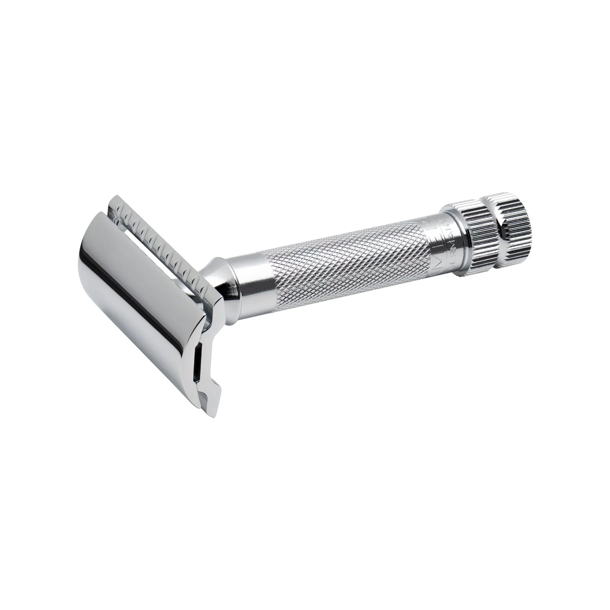 Merkur Double Edge Safety Razor, Straight Cut, Extra Thick Handle, Chrome - Image 2