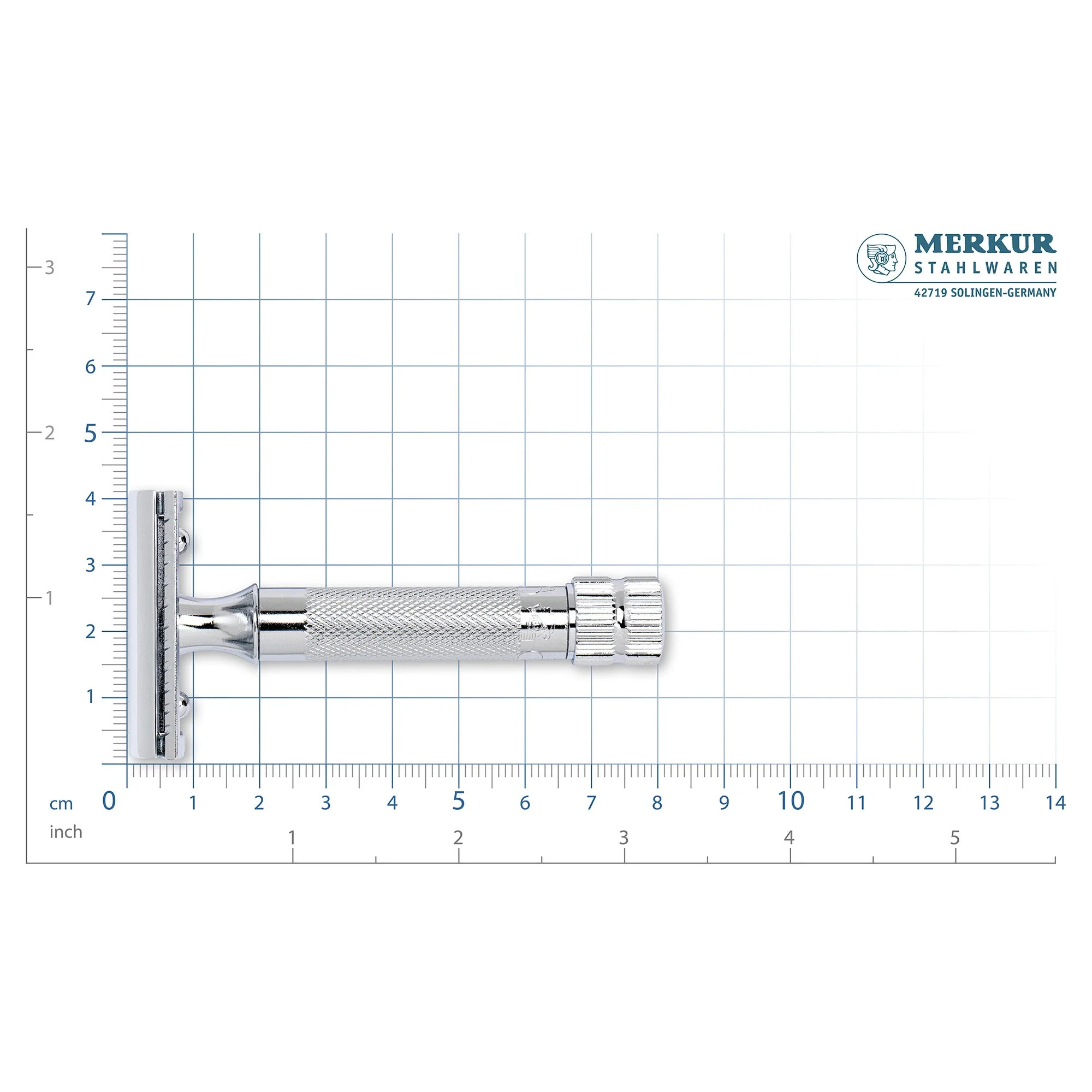 Merkur Double Edge Safety Razor, Straight Cut, Extra Thick Handle, Chrome - Image 7