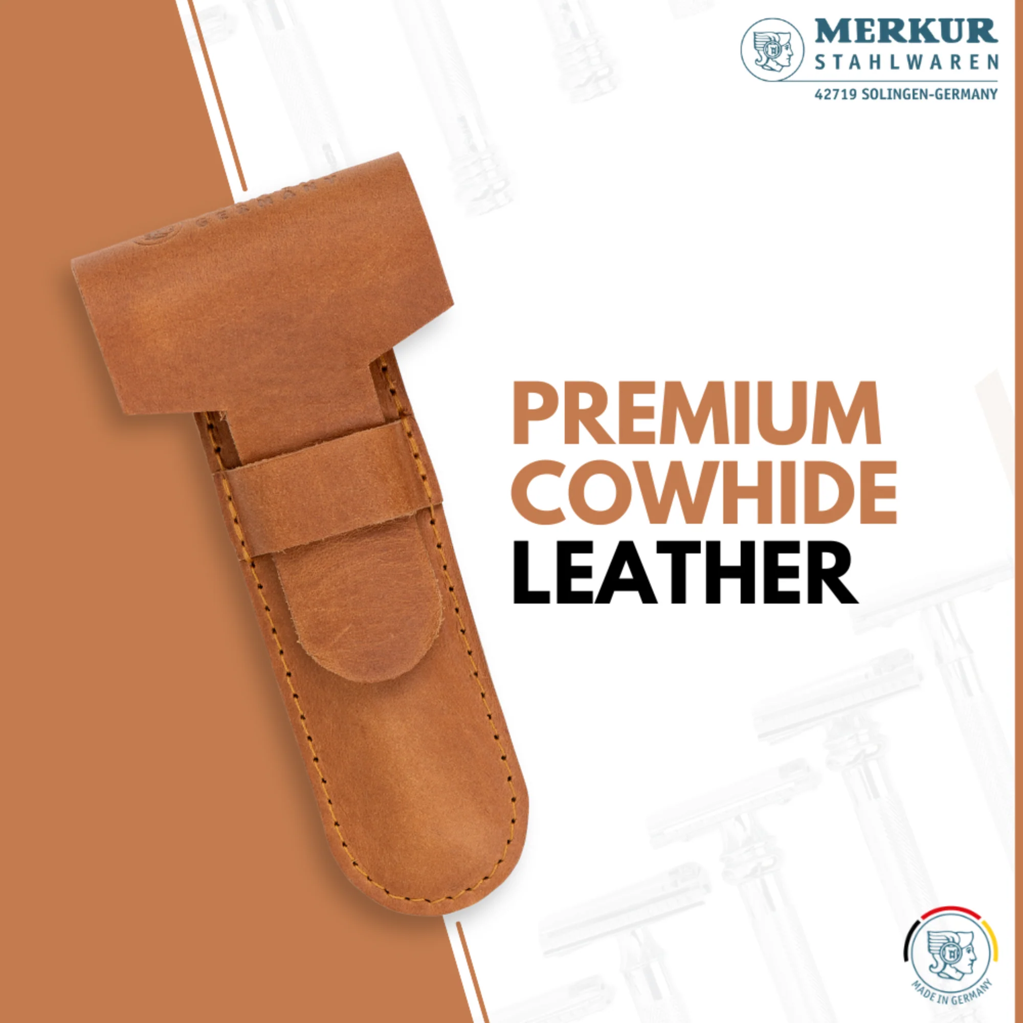 Merkur Leather Case for all Items except 24001, Cowhide, Brown - Image 3