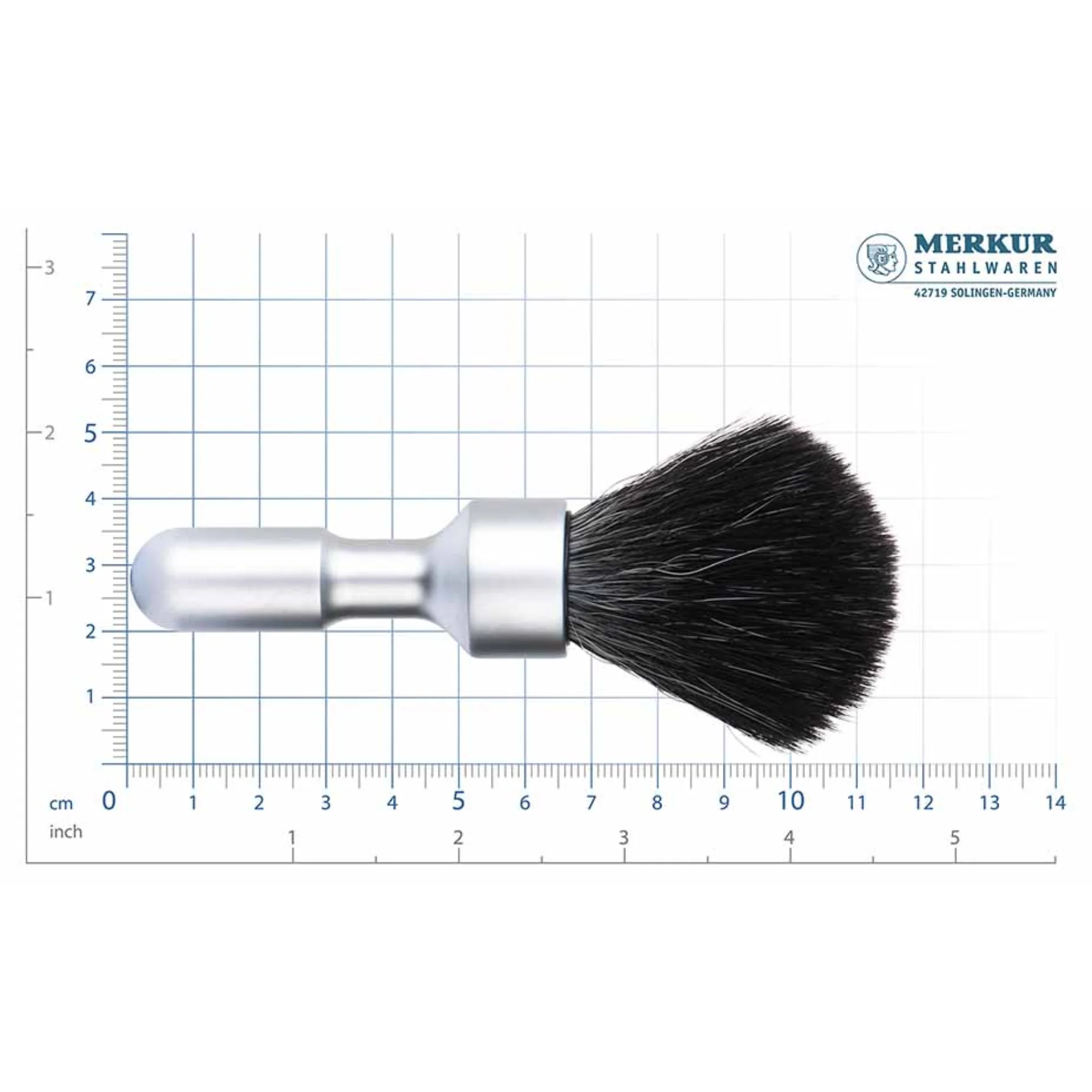 MERKUR Shaving Brush 1700 with Vegan Synthetic Hair in Matt Chrome - Image 3