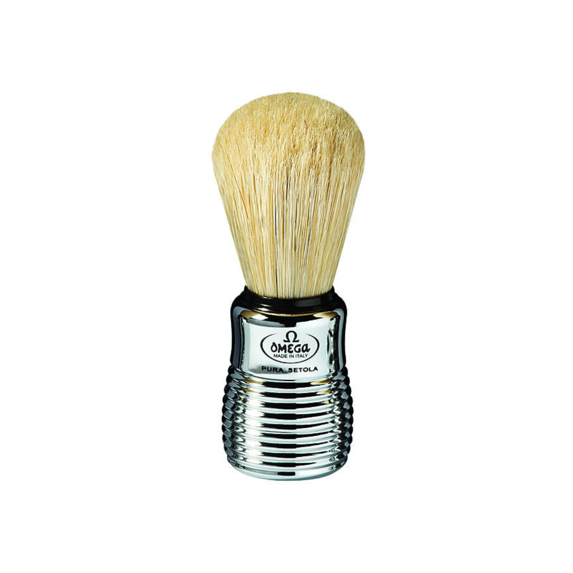 Omega Boar Bristle Shaving Brush With Chromed Plastic Handle - Image 2