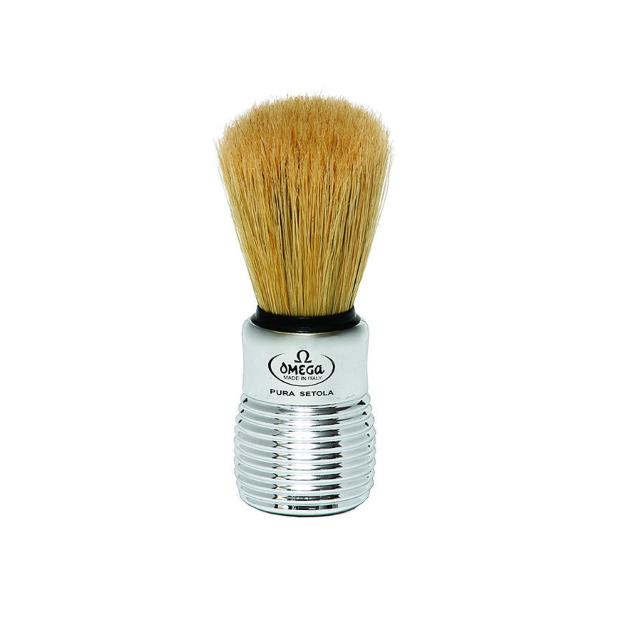 Omega Boar Bristle Shaving Brush With Chromed Plastic Handle - Image 3