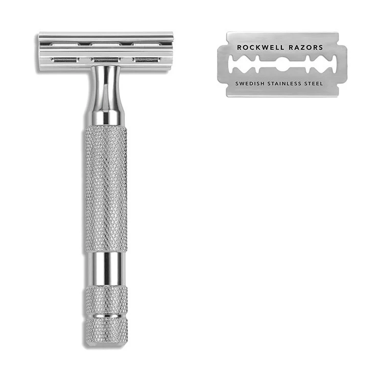Rockwell Razors 2C Double Edge Razor - White Chrome (Case pack of 4)