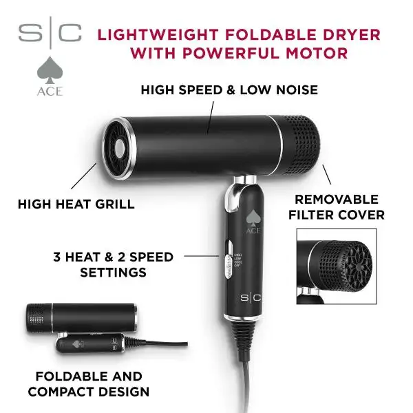 StyleCraft ACE FOLDABLE LIGHTWEIGHT HAIR DRYER - Image 6