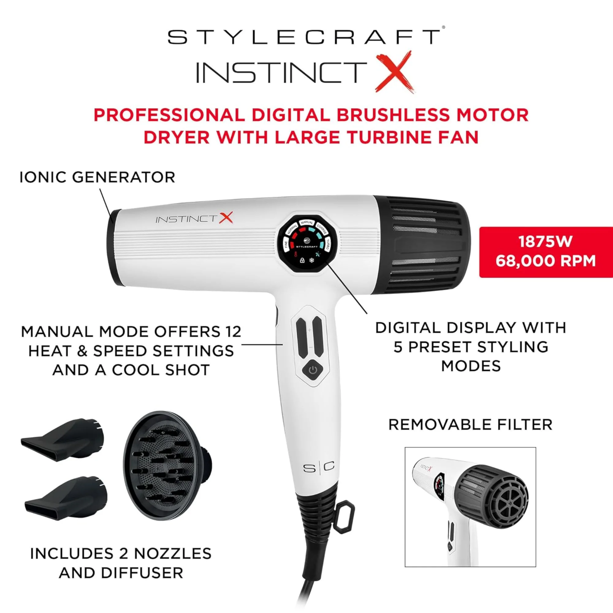 StyleCraft Instinct X Professional Hair Dryer - Image 13